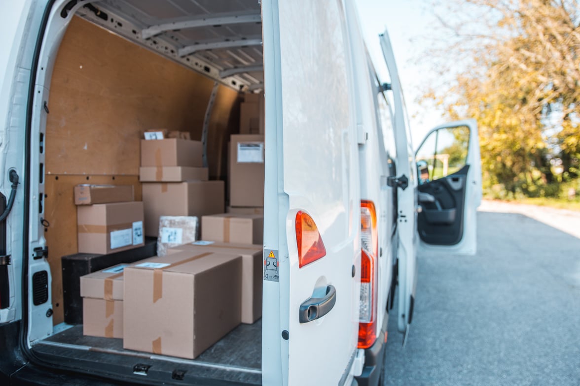 Delivery van full of packages